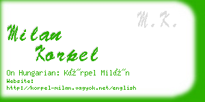 milan korpel business card